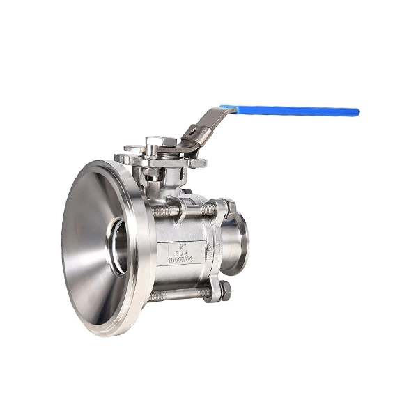 Sanitary Stainless Steel Wafer Type 3Pcs Tank Bottom Ball Valve