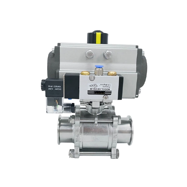 Sanitary Stainless Steel Pneumatic 3Pcs Ball Valve