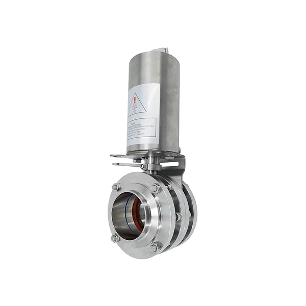 Sanitary Stainless Steel 3Pcs Pneumatic Butterfly Valve