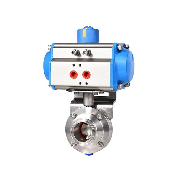 Sanitary Pneumatic Butterfly Valve With Aluminum Actuator