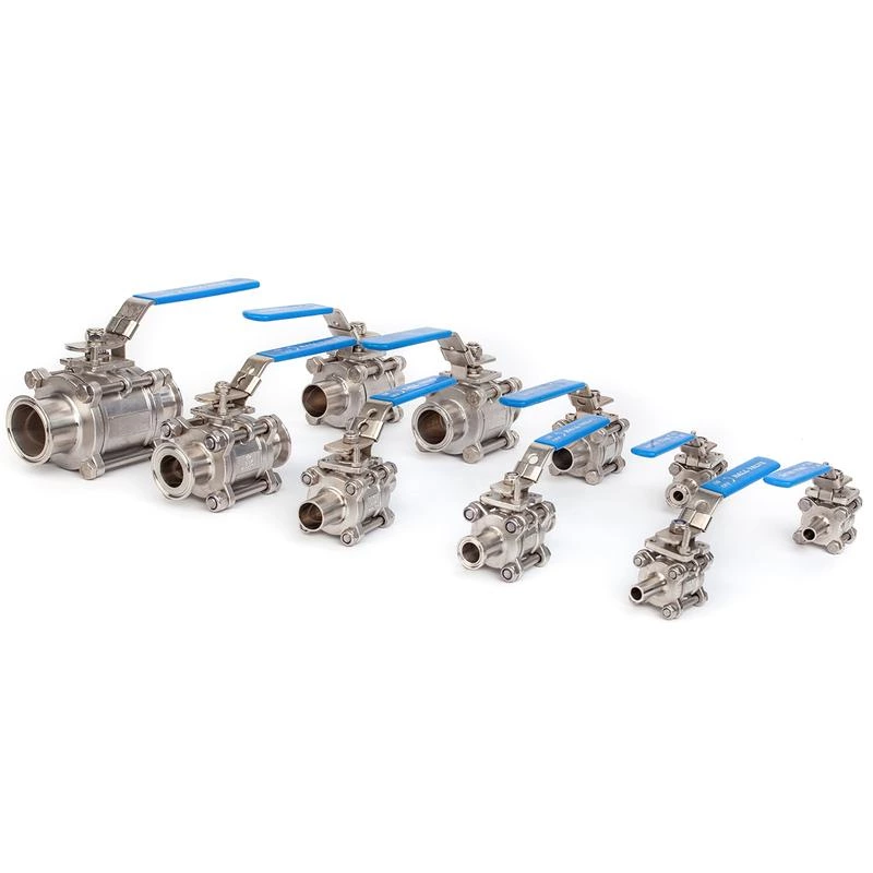 Food Grade Sanitary Manual 3Pcs Ball Valve